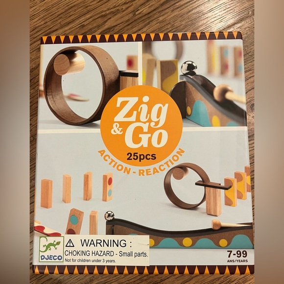 Zig & Go Action Reaction Wood Activity Set Game STEM Construction Toy 25 piece - Picture 1 of 2